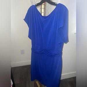 ANN TAYLOR ROYAL BLUE COCKTAIL DRESS WITH WAIST RUCHING - LG